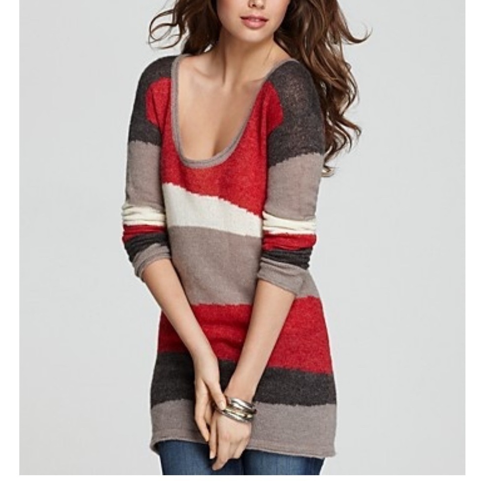 Ella Moss Colorblock Sweater mohair and wool blend